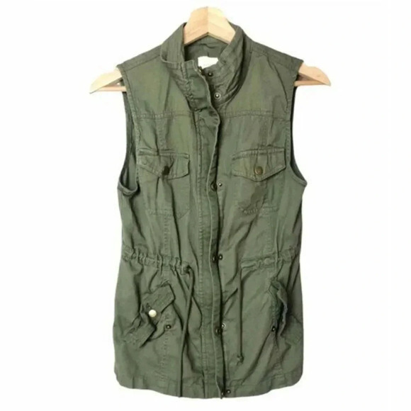 Harper Jackets & Blazers - Boutique Harper Army Green Military Utility Vest with Pockets S